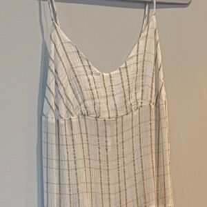 Free People Cream Plaid Maxi Dress